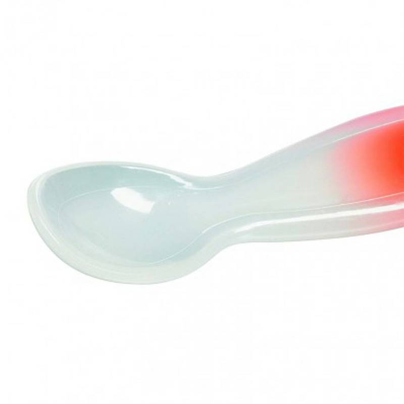 Bebeconfort French Bebeconfort Bayi Sendok Silikon Sensitif Termokromik Dua Paket Versi Luar Negeri