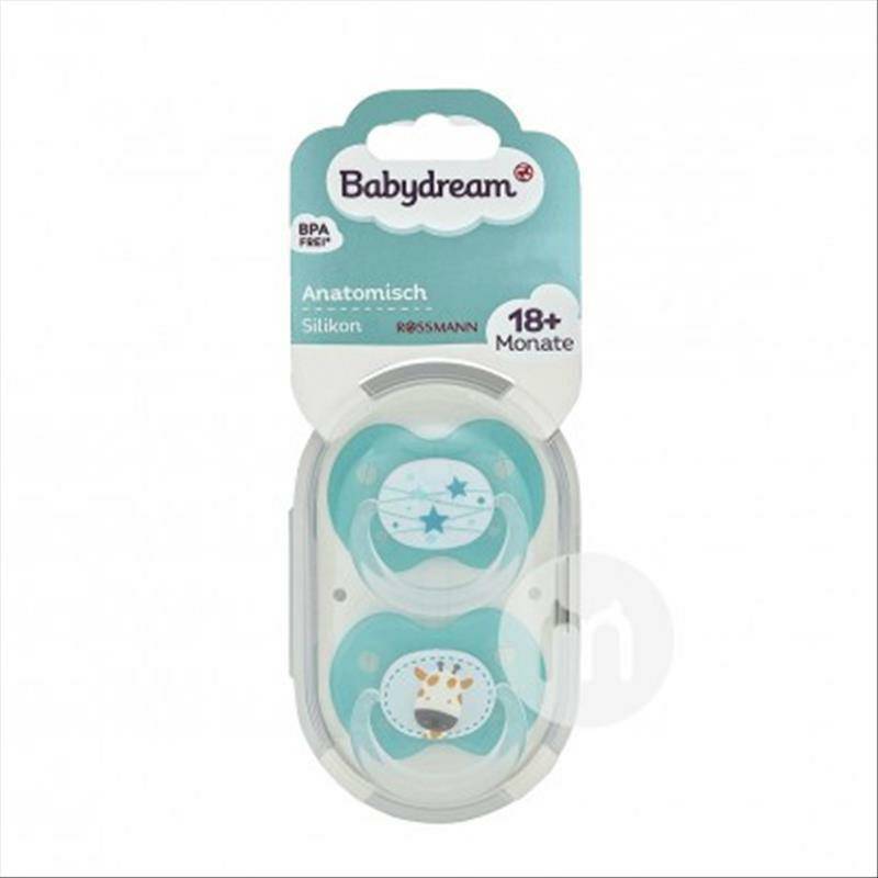 Babydream Jerman Babydream pola geometris hewan kecil silikon dot 18 bulan atau lebih 2 paket versi luar negeri