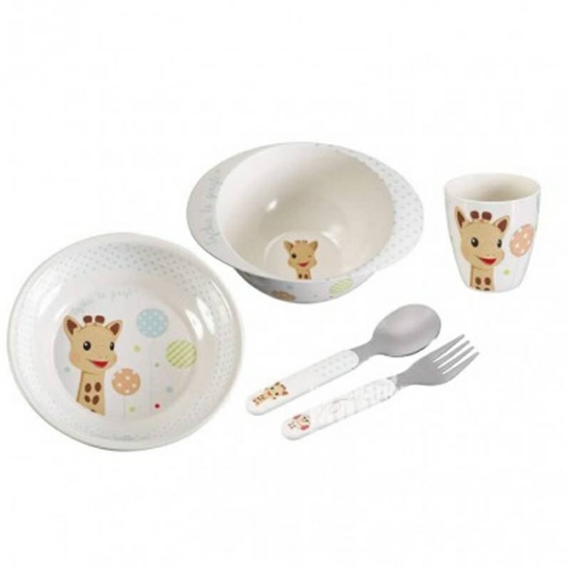 Vulli Sophie Edisi 5-piece peralatan makan bayi Perancis di luar negeri