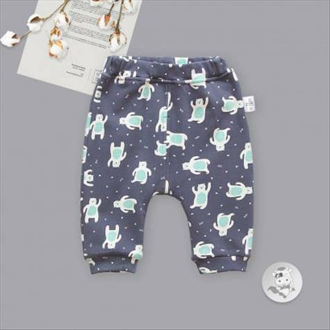 Verantwortung jantan dan betina cetak beruang bayi plus beludru celana PP besar berwarna abu-abu biru