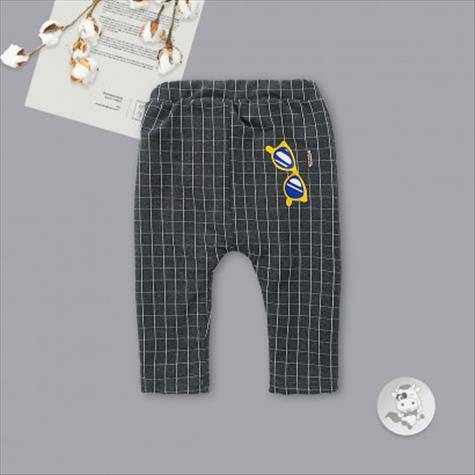 Verantwortung bayi laki-laki dan perempuan saku kotak-kotak kacamata keren ditambah celana PP beludru abu-abu gelap