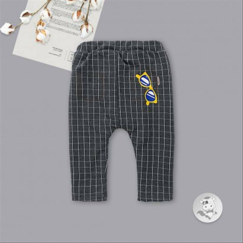 Verantwortung bayi laki-laki dan perempuan saku kotak-kotak kacamata keren ditambah celana PP beludru abu-abu gelap