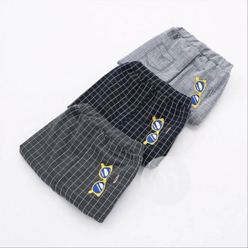 Verantwortung bayi laki-laki dan perempuan saku kotak-kotak kacamata keren ditambah celana PP beludru abu-abu gelap