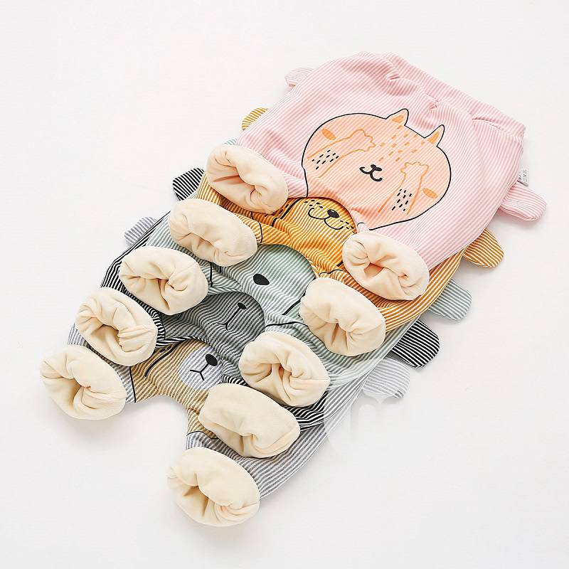 Verantwortung bayi laki-laki dan perempuan bergaris-garis penutup mata ditambah beludru celana PP besar abu-abu muda