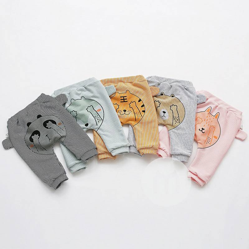 Verantwortung bayi laki-laki dan perempuan bergaris-garis penutup mata ditambah beludru celana PP besar abu-abu muda