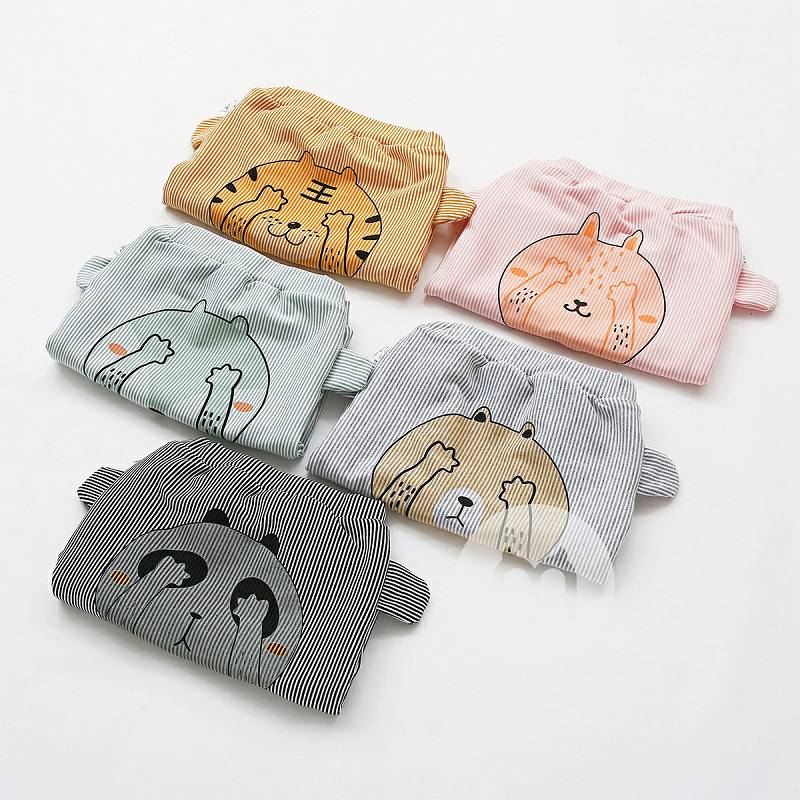 Verantwortung bayi laki-laki dan perempuan bergaris-garis penutup mata ditambah beludru celana PP besar abu-abu muda