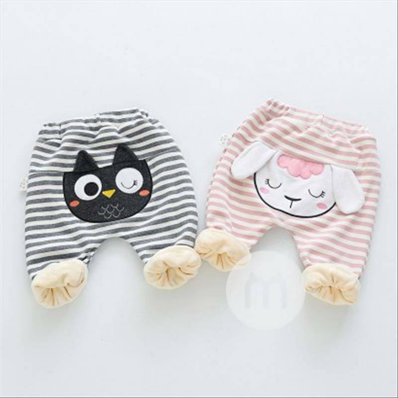 [2 lembar] Verantwortung betina bayi domba betina ditambah beludru sweater pullover krem + garis-garis telinga berdiri m