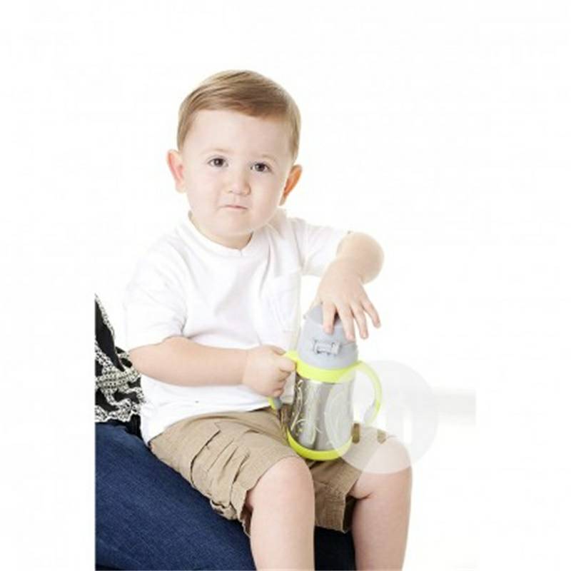 cangkir jerami terisolasi stainless steel Nuby AS dengan pegangan 280ml selama lebih dari 12 bulan versi luar negeri