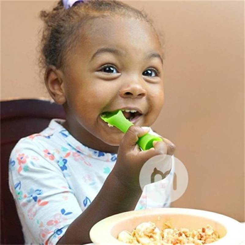 Olababy Amerika Olababy Bud Hijau Silikon Makan Malam Sendok Pelatihan Bayi Sendok Dua Paket Versi Luar Negeri