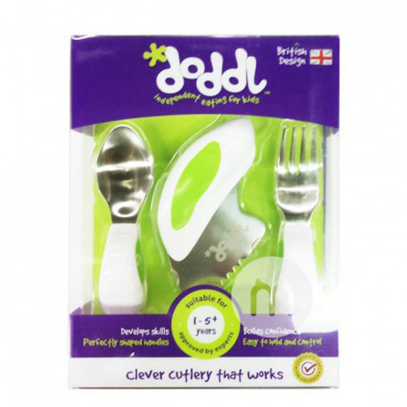 Doddl British Doddl Anak-anak Stainless Steel Sendok Garpu Pisau Set Edisi Luar Negeri