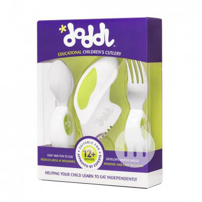 Doddl British Doddl Anak-anak Stainless Steel Sendok Garpu Pisau Set Edisi Luar Negeri