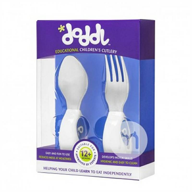 Doddl British Doddl Children`s Stainless Steel Sendok Garpu Set Pelatihan Edisi Luar Negeri