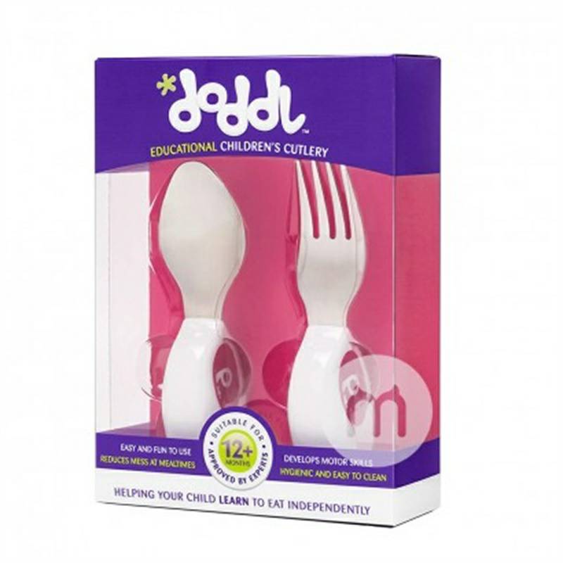 Doddl British Doddl Children`s Stainless Steel Sendok Garpu Set Pelatihan Edisi Luar Negeri