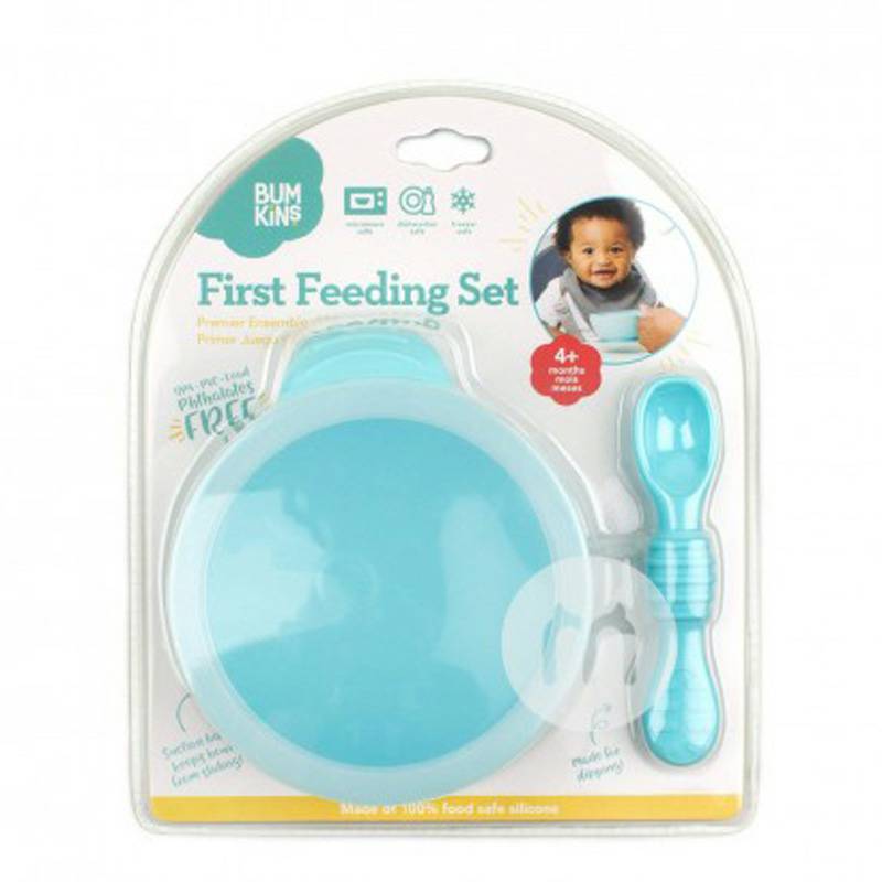 BUMKINS Amerika BUMKINS silikon anak-anak cangkir hisap mangkuk silikon set versi luar negeri