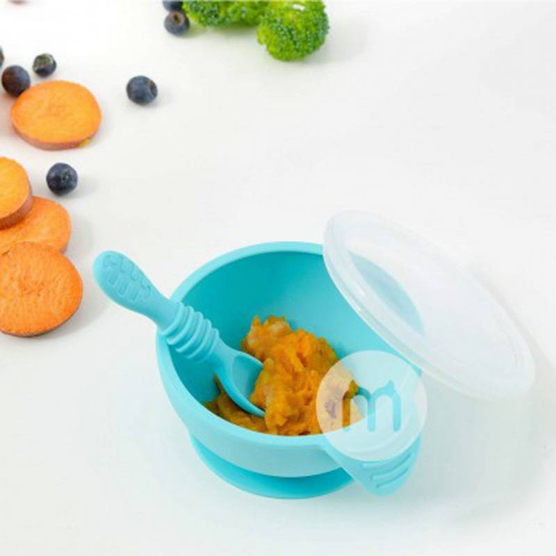 BUMKINS Amerika BUMKINS silikon anak-anak cangkir hisap mangkuk silikon set versi luar negeri