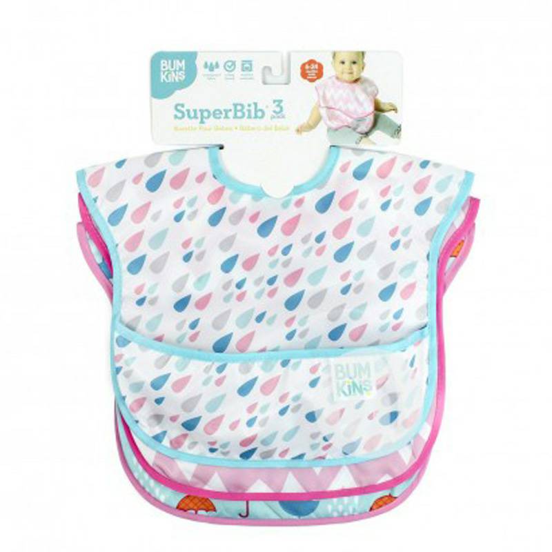 BUMKINS American BUMKINS bib tahan air bayi 3 buah versi luar negeri