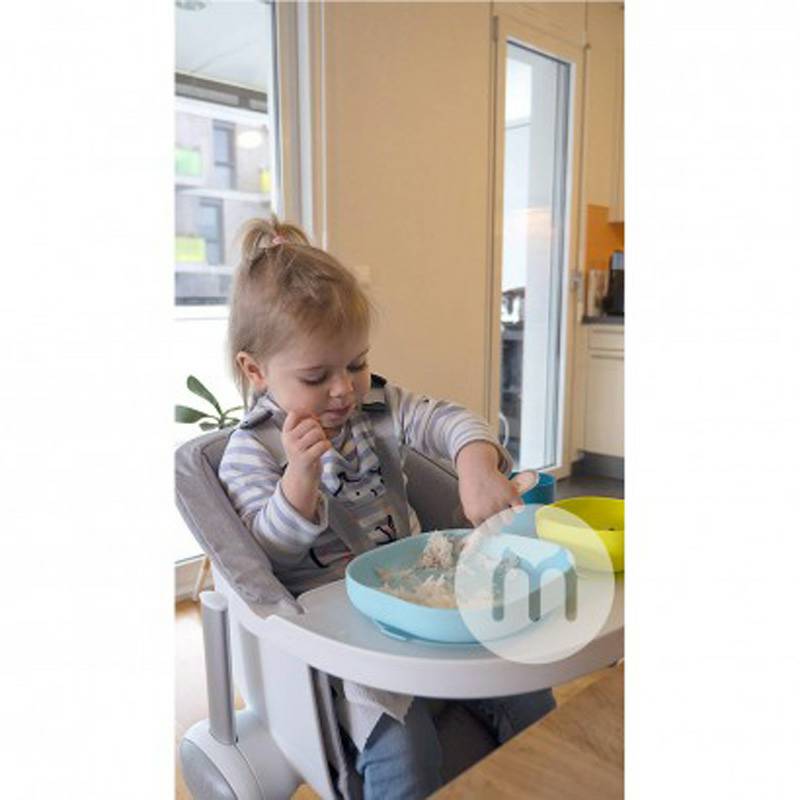 BEABA French BEABA Bayi Silicone Suction Cup Bowl Sendok Set Versi Luar Negeri