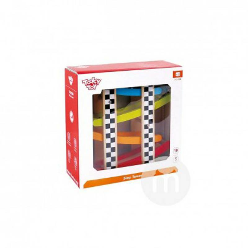 Tooky Toy Tooky Toy Jerman geser perlindungan lingkungan kayu balap trek mainan versi luar negeri