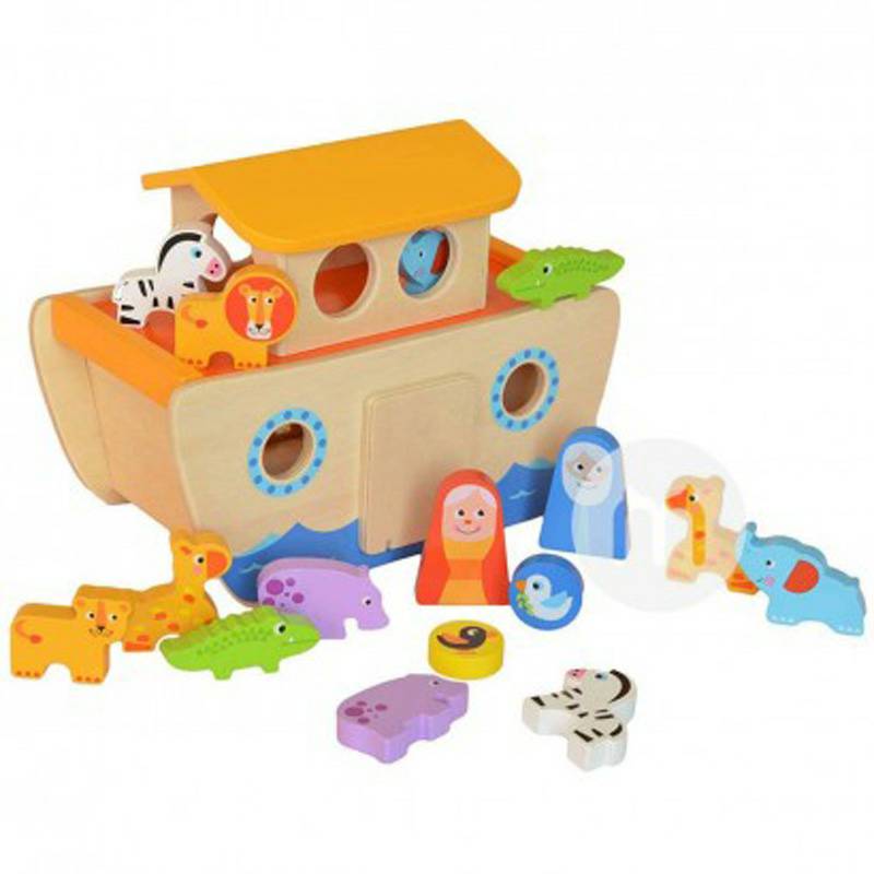 Tooky Toy Jerman Tooky Toy baby Noah`s Ark blok bangunan mainan versi luar negeri