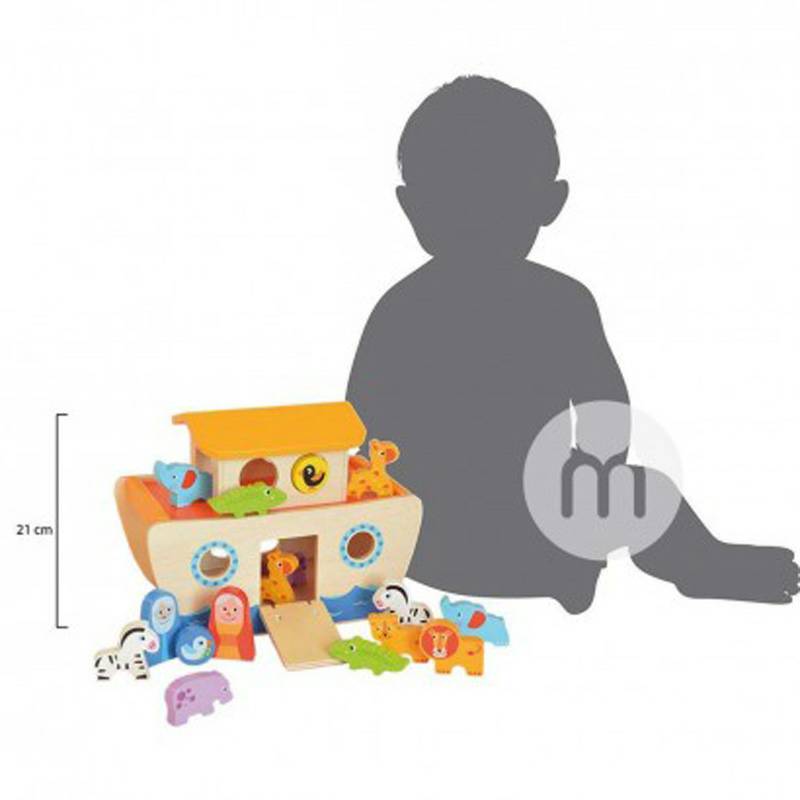 Tooky Toy Jerman Tooky Toy baby Noah`s Ark blok bangunan mainan versi luar negeri