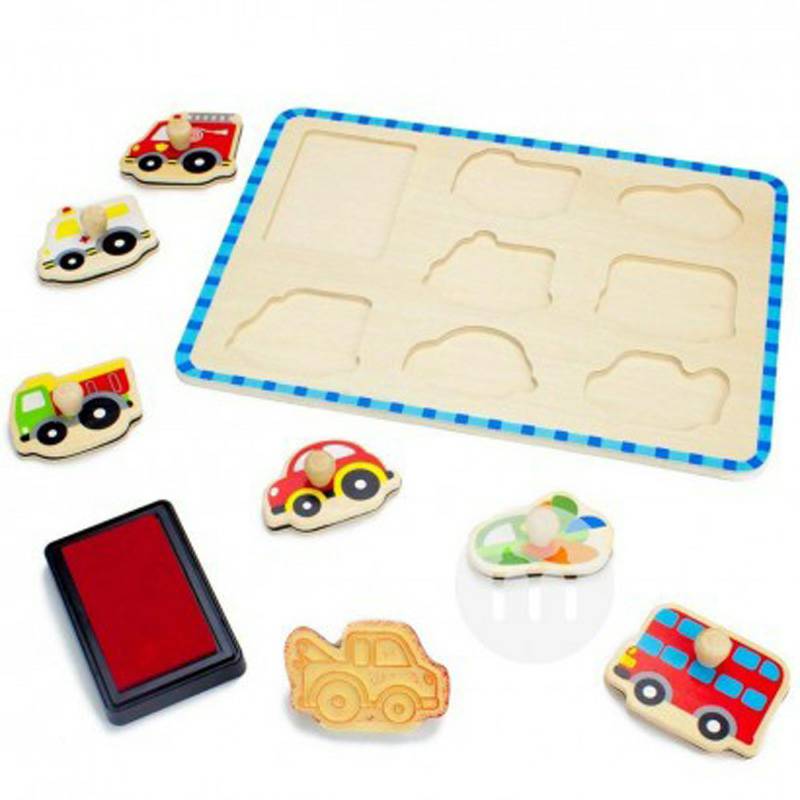 Tooky Toy Jerman Tooky Toy mobil bayi jigsaw puzzle versi luar negeri