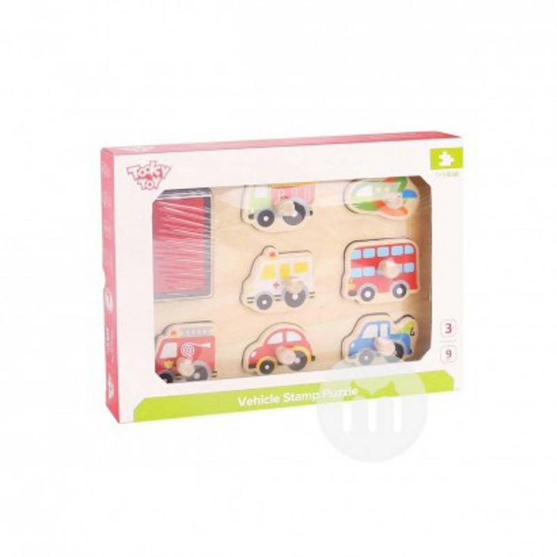 Tooky Toy Jerman Tooky Toy mobil bayi jigsaw puzzle versi luar negeri