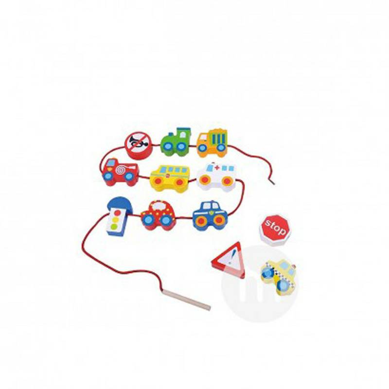 Tooky Toy German Tooky Toy bayi puzzle lalu lintas yang sibuk manik-manik versi luar negeri