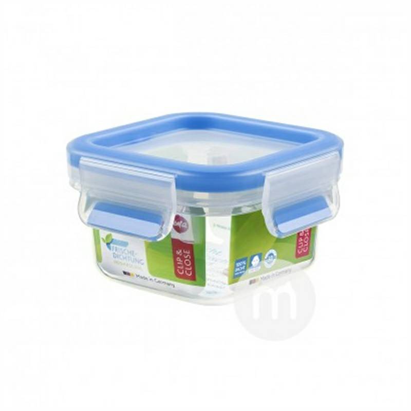 EMSA Jerman kotak camilan plastik persegi dengan tutup 250ml versi luar negeri