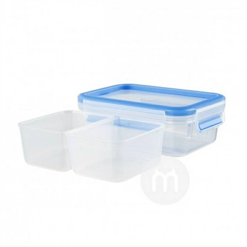 kotak makanan ringan plastik EMSA Jerman persegi dengan tutup kotak segar 550ml versi luar negeri