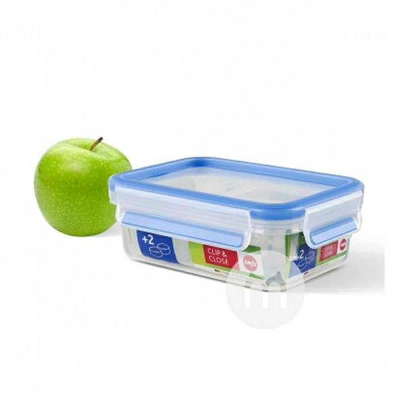 kotak makanan ringan plastik EMSA Jerman persegi dengan tutup kotak segar 550ml versi luar negeri