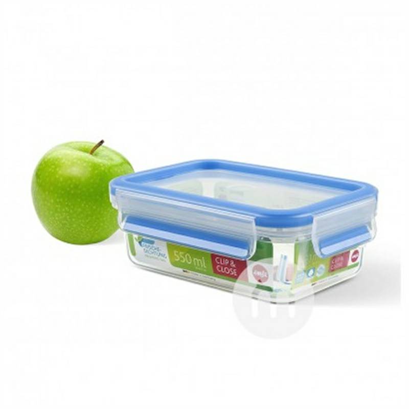 kotak makanan ringan plastik Jerman EMSA persegi dengan tutup 550ml versi luar negeri