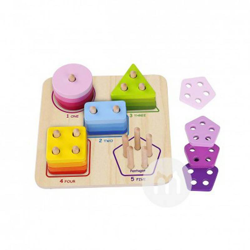 Tooky Toy Jerman Tooky Toy bayi lengan geometris kolom mainan pendidikan awal versi luar negeri