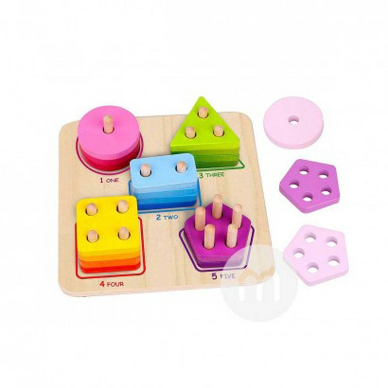 Tooky Toy Jerman Tooky Toy bayi lengan geometris kolom mainan pendidikan awal versi luar negeri