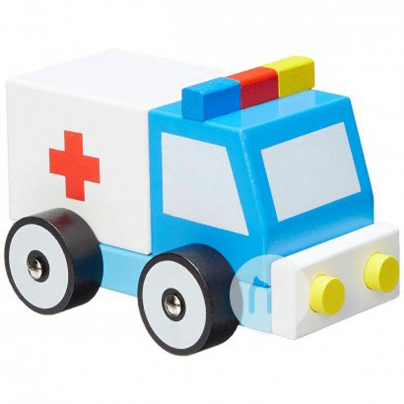 Mainan Tooky Jerman Tooky Mainan Bayi Ambulans Mainan Kayu Versi Luar Negeri