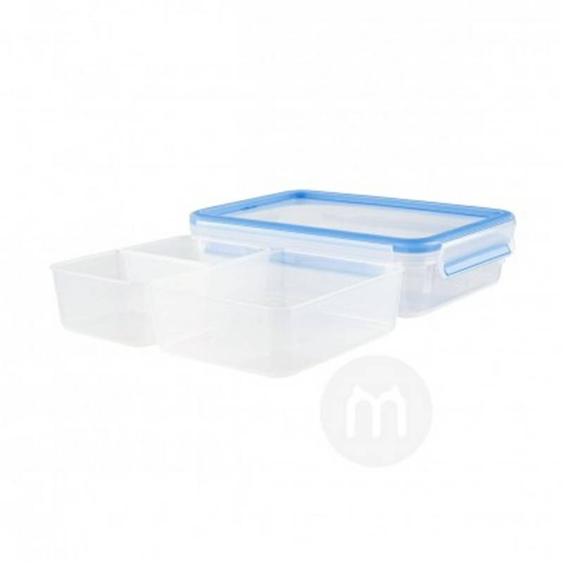 EMSA Jerman persegi kotak penyimpanan camilan plastik dengan tutup versi 1.2L di luar negeri