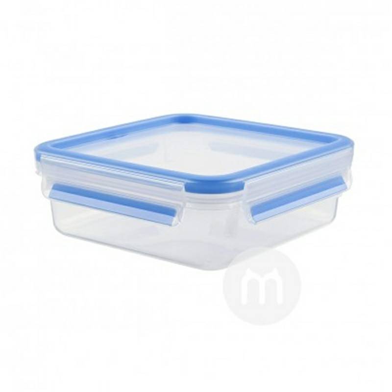 kotak makanan ringan plastik EMSA Jerman persegi dengan tutup 850ml versi luar negeri