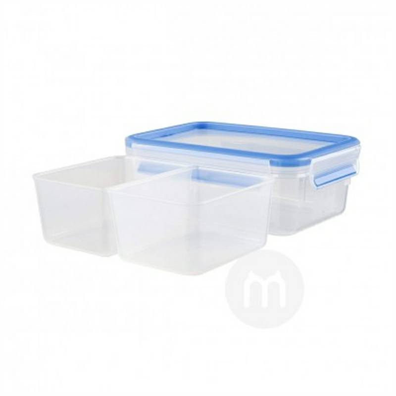 EMSA Jerman persegi kotak penyimpanan camilan plastik dengan tutup versi 1L di luar negeri