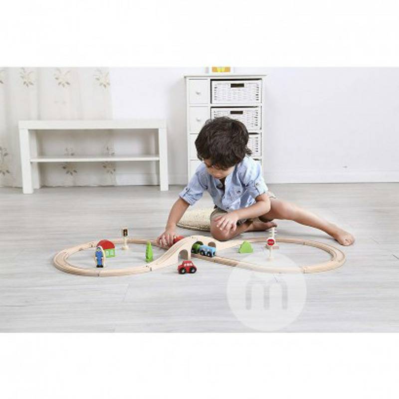 Tooky Toy Germany Tooky Toy Baby Wooden Train Track Toy Versi Luar Negeri
