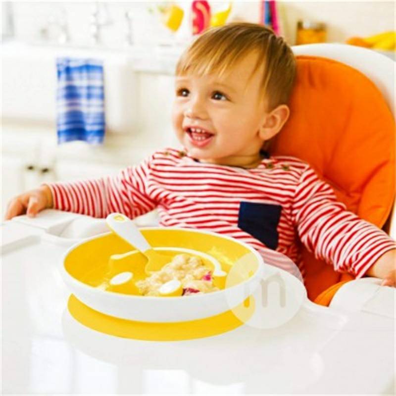 Munchkin Amerika bayi anak pelatihan piring makanan tambahan sendok set versi luar negeri