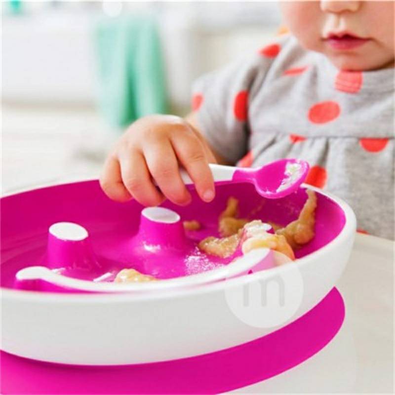 Munchkin Amerika bayi anak pelatihan piring makanan tambahan sendok set versi luar negeri