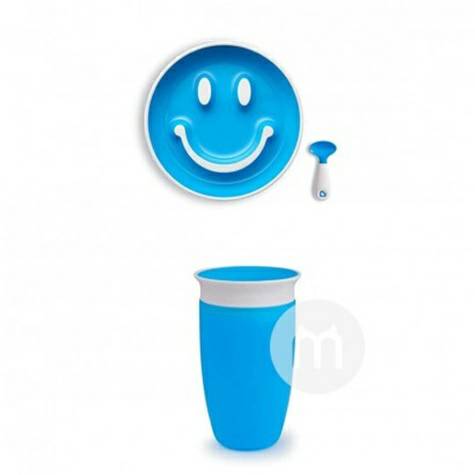 Munchkin Amerika bayi anak wajah tersenyum suplemen makanan piring pel...