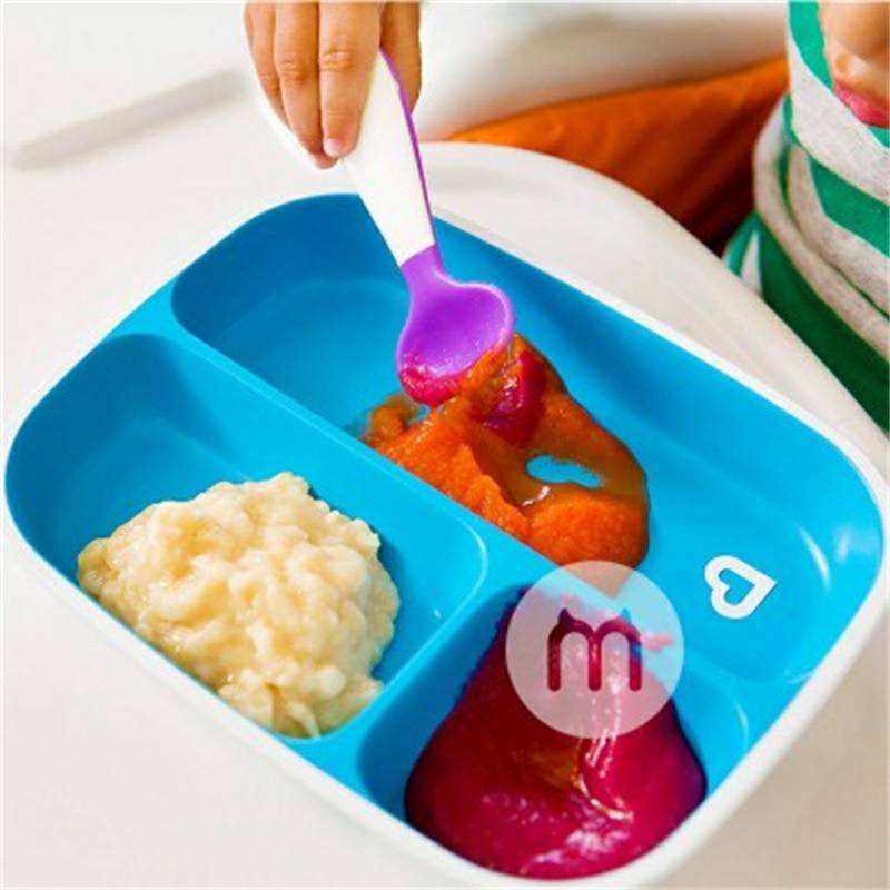 Munchkin American baby square mangkuk makan-piring tahan-air-mangkok sendiri set versi luar negeri