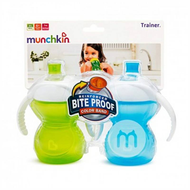 Munchkin Amerika Serikat anti bocor pelatihan minum cup duckbill dengan pegangan 207ml dua edisi luar negeri