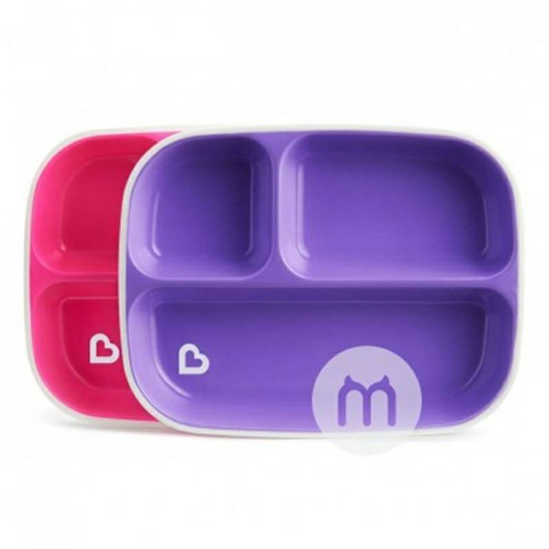 piring makan Munchkin American baby square self-feeding 2 paket versi luar negeri