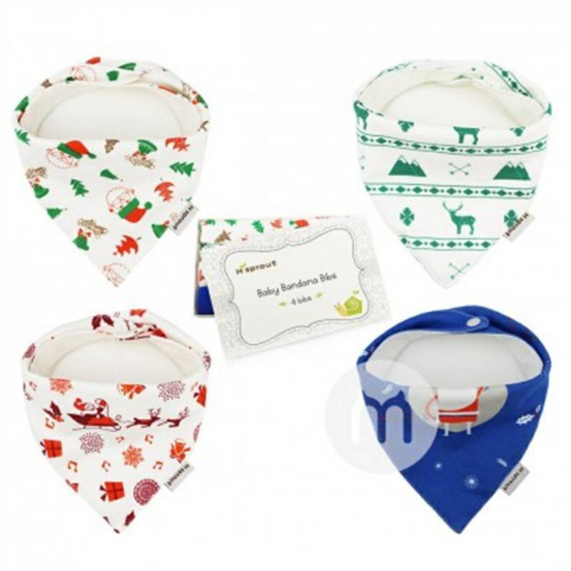 Hisprout American Hisprout Baby Triangle Scarf Four Pack Versi Luar Negeri