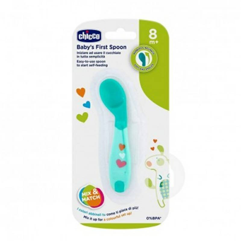isolasi injeksi air Chicco anak-anak Italia non-slip sendok versi dua potong luar negeri