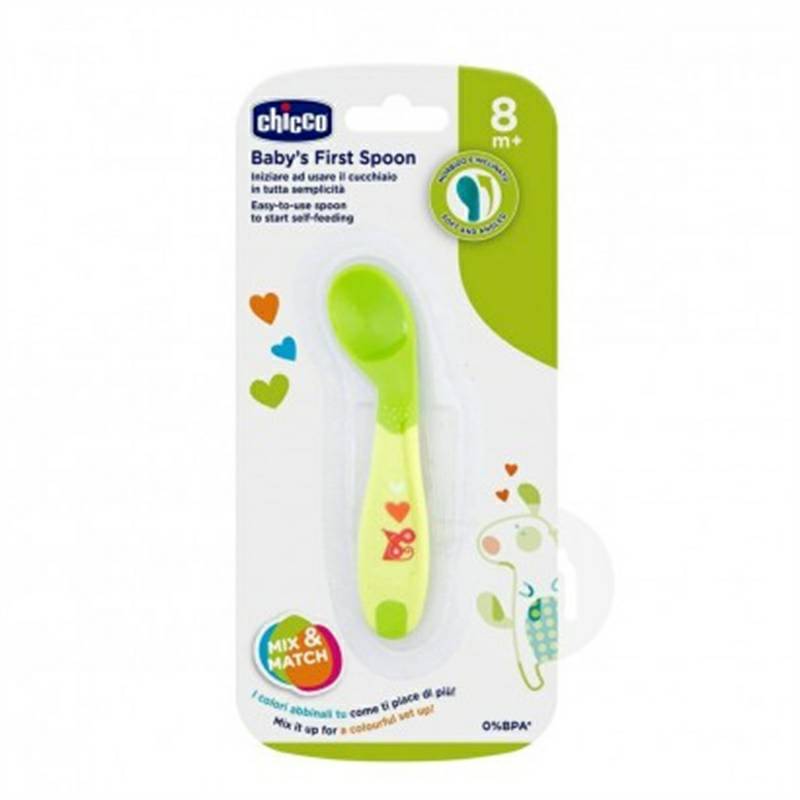 isolasi injeksi air Chicco anak-anak Italia non-slip sendok versi dua potong luar negeri