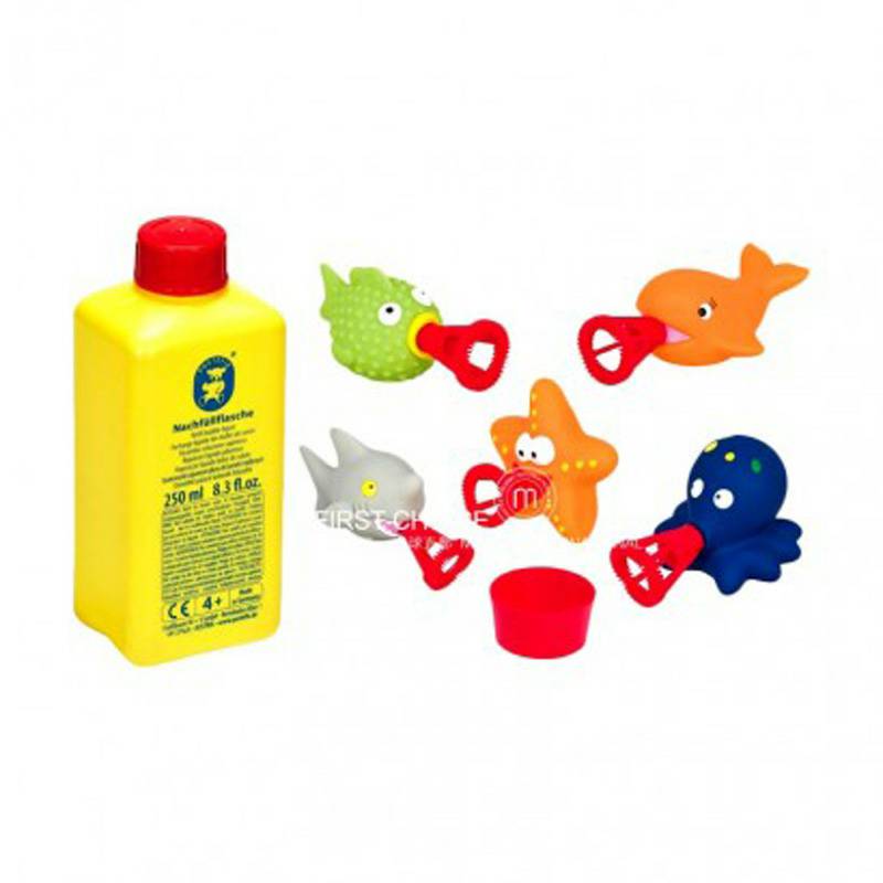 Pustefix Jerman tangan-mencubit hewan laut bertiup mainan gelembung + versi cair di luar negeri