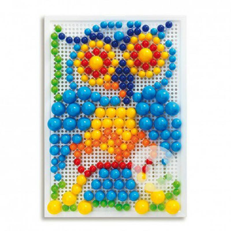 Quercetti Italian Mushroom Nail Puzzle Mainan Anak-anak dengan Keranjang Penyimpanan 0950 Versi Luar Negeri