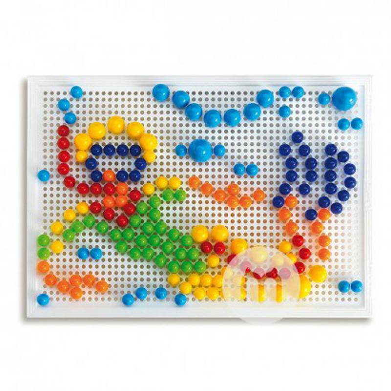 Quercetti Italian Mushroom Nail Puzzle Mainan Anak-anak dengan Keranjang Penyimpanan 0950 Versi Luar Negeri